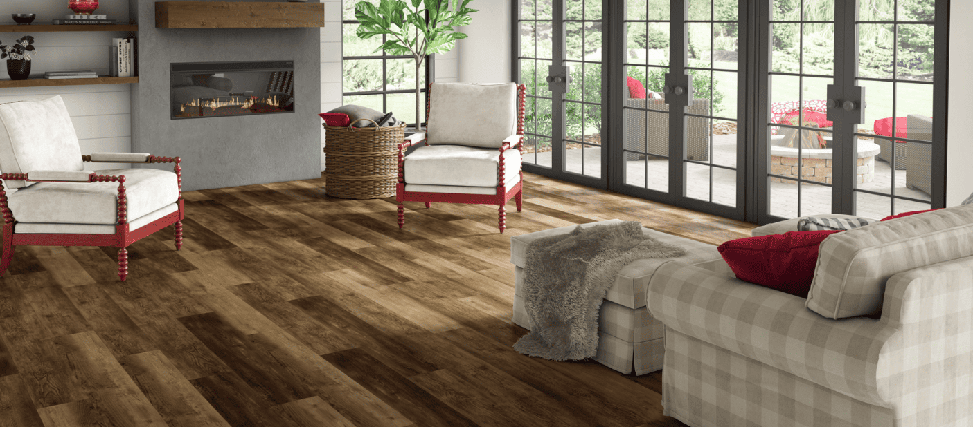 NovaFloor Luxury Vinyl Plank Flooring in a Spacious Living Room