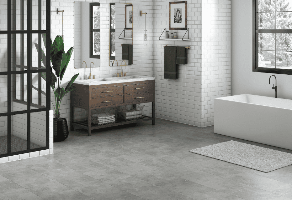Novafloor Luxury Vinyl Flooring in a Modern Bathroom Setting