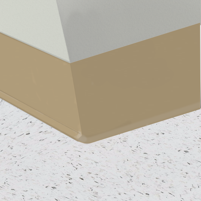 Mannington / Burke Vinyl Wall Base Type TV BUR4CL001 Malibu Sand 4" x 4' by .080" Cove (with Toe)