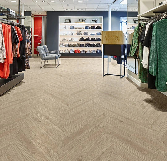 Forbo Hungarian Point Heterogeneous Sheet Vinyl 10080 Flotex Natural (79" Width)