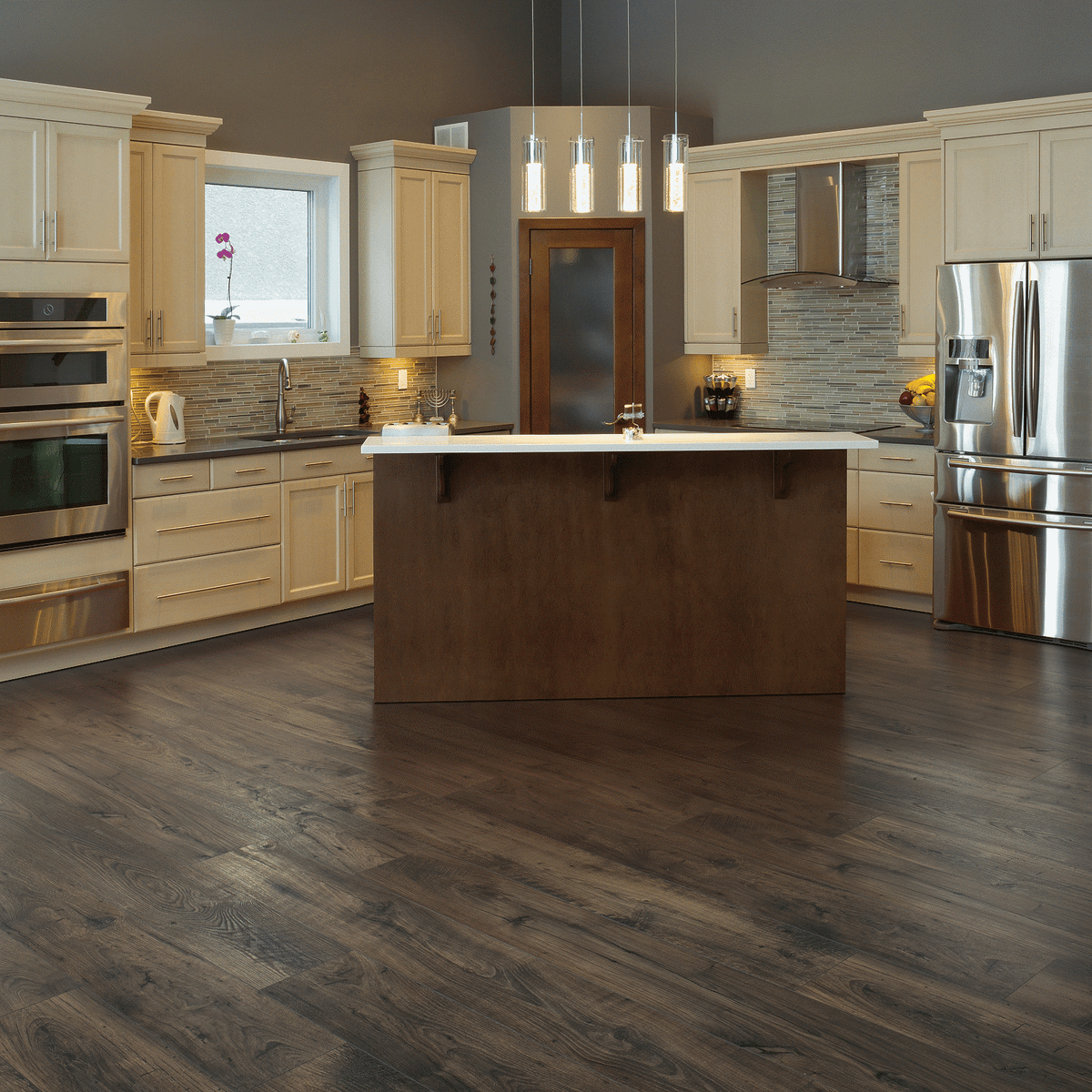 Mohawk Knotted Chestnut Laminate CDL74-03W RevWood Select Rare Vintage 7.5" x 54.34" (19.76 SF/Box) — room view