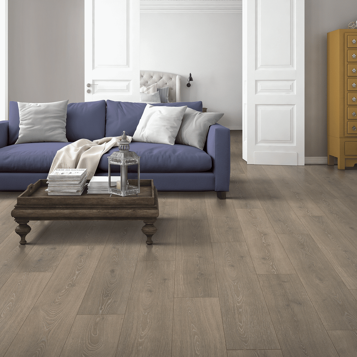 Mohawk Beachwood Laminate CDL77-02W RevWood Select Boardwalk Collective 7.48" x 47.25" (22.09 SF/Box) — room view