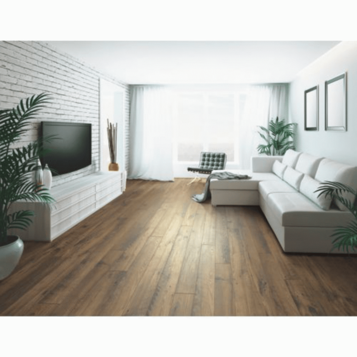 Mohawk Nutmeg Chestnut Laminate CDL89-01 RevWood Essentials Kingmire 5.24" x 47.24" (20.62 SF/Box) — room view