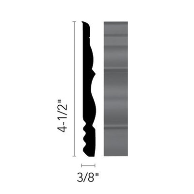 Flexco Base Sculpture Charisma True White 4 1/2" x 40' by 3/8" (40 LF/Box)