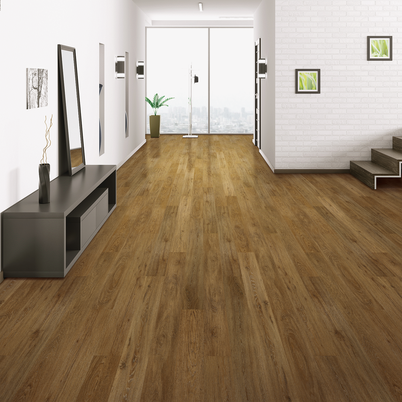 Mohawk Pecan Vinyl Plank FTS21-841 SolidTech Select Founders Trace 7" x 48" (23.86 SF/Box)