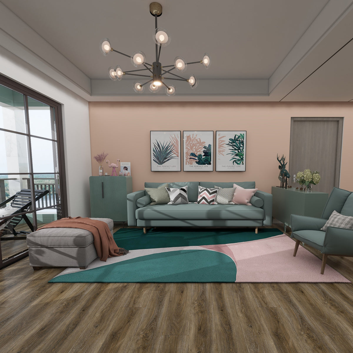 Luxway Ridgeline Palisade 7.25" x 48" Glue Down LVT (41.09 SF/Box) — room view