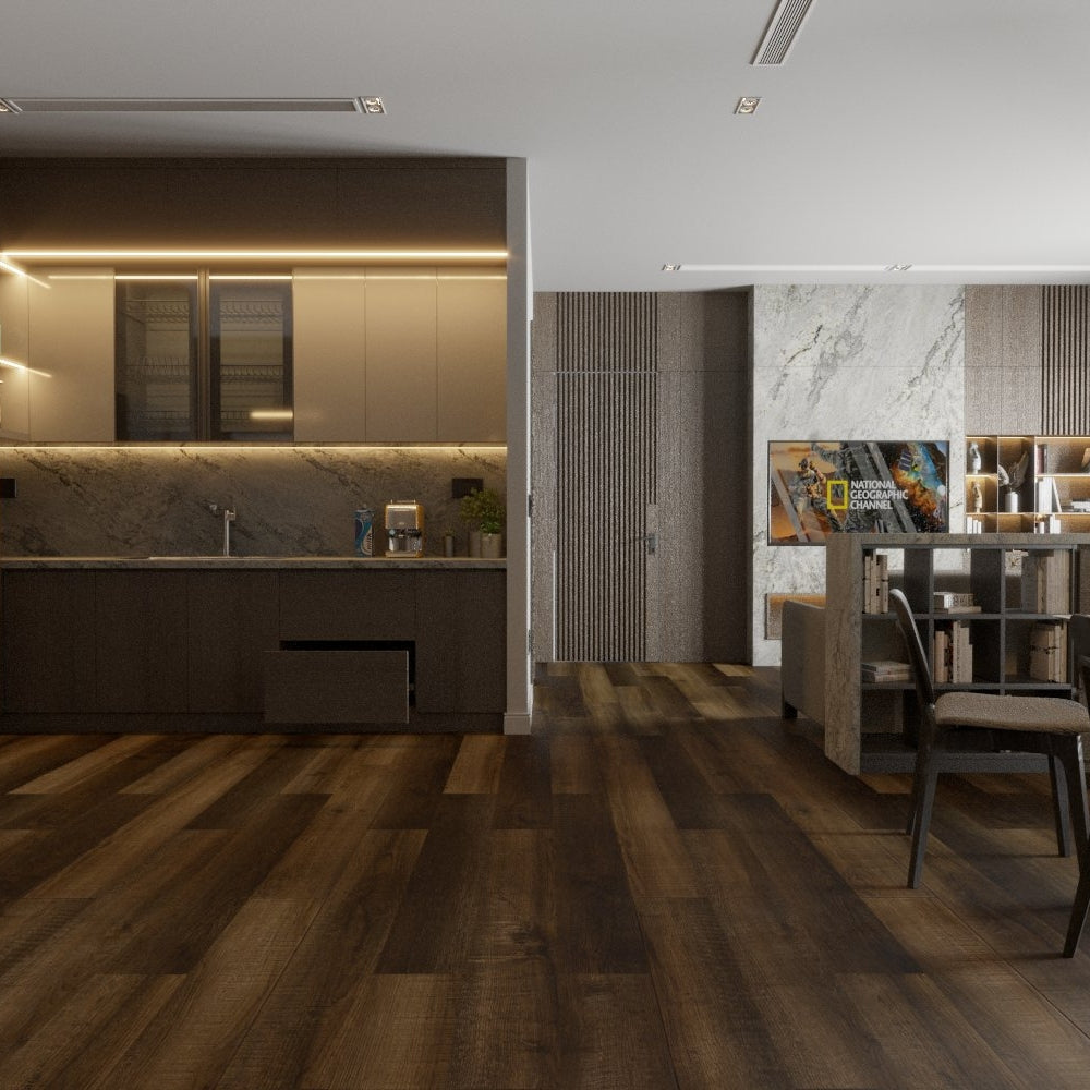 Luxway Aurora Savannah 7" x 48" Floating LVT (23.9 SF/Box) — room view