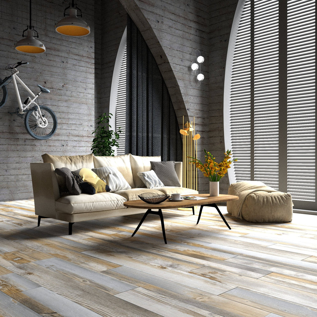 Luxway Cascade Savannah 7" x 48" Floating LVT (23.9 SF/Box) — room view