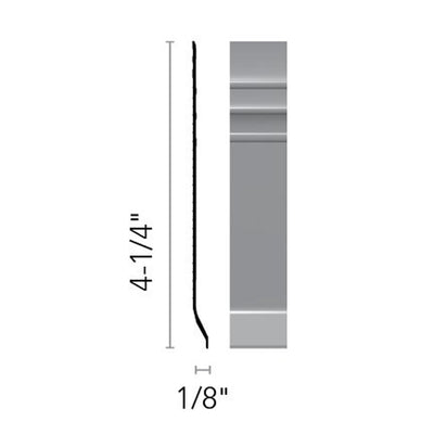 Flexco Base Sculpture Merit Arctic White 4 1/4" x 40' by 1/8" (40 LF/Box)