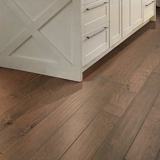 Shaw Coral Springs Crescent Beach engineered hardwood flooring photographed in a living room, pairing natural wood hardwood with the furniture layout.
