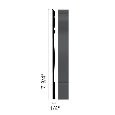 Flexco Base Sculpture Reflection Medium Gray 7 3/4" x 40' by 1/4" (40 LF/Box)