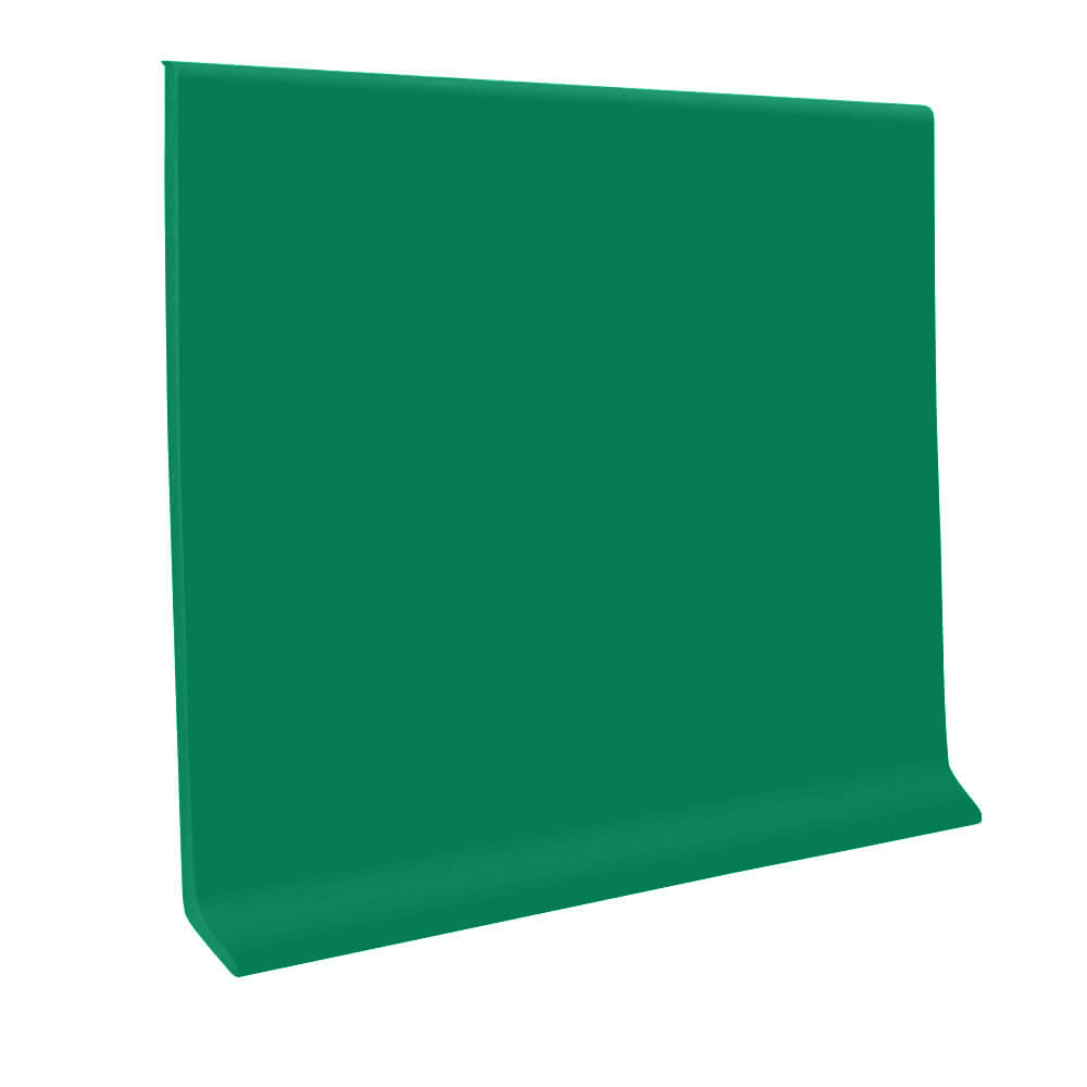 Roppe Pinnacle Wall Base Irish Green 2.5" x 4' (30 Pcs. / Box) by 1/8" Cove (with Toe) (120 LF / Box)