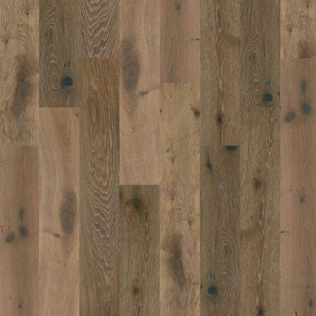 Shaw Castlewood Oak SW485-05031 Baroque 7.48" x Random Lengths up to 74.8" Engineered Wire Brushed White Oak Hardwood Flooring (31.09 SF/Box)