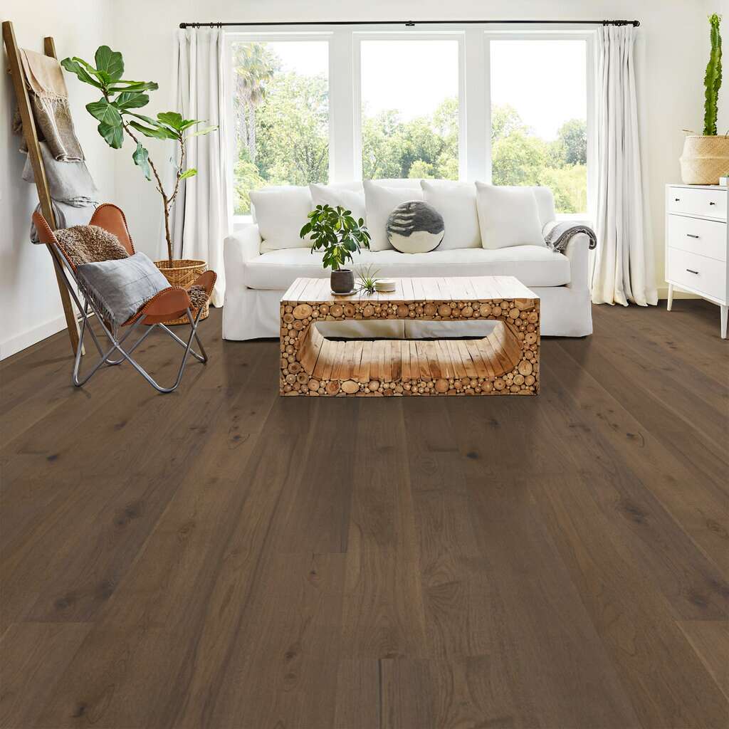 Shaw Castlewood Hickory SW486-07018 Romanesque 7.48" x Random Lengths up to 74.8" Engineered Wire Brushed Hickory Hardwood Flooring (31.09 SF/Box)