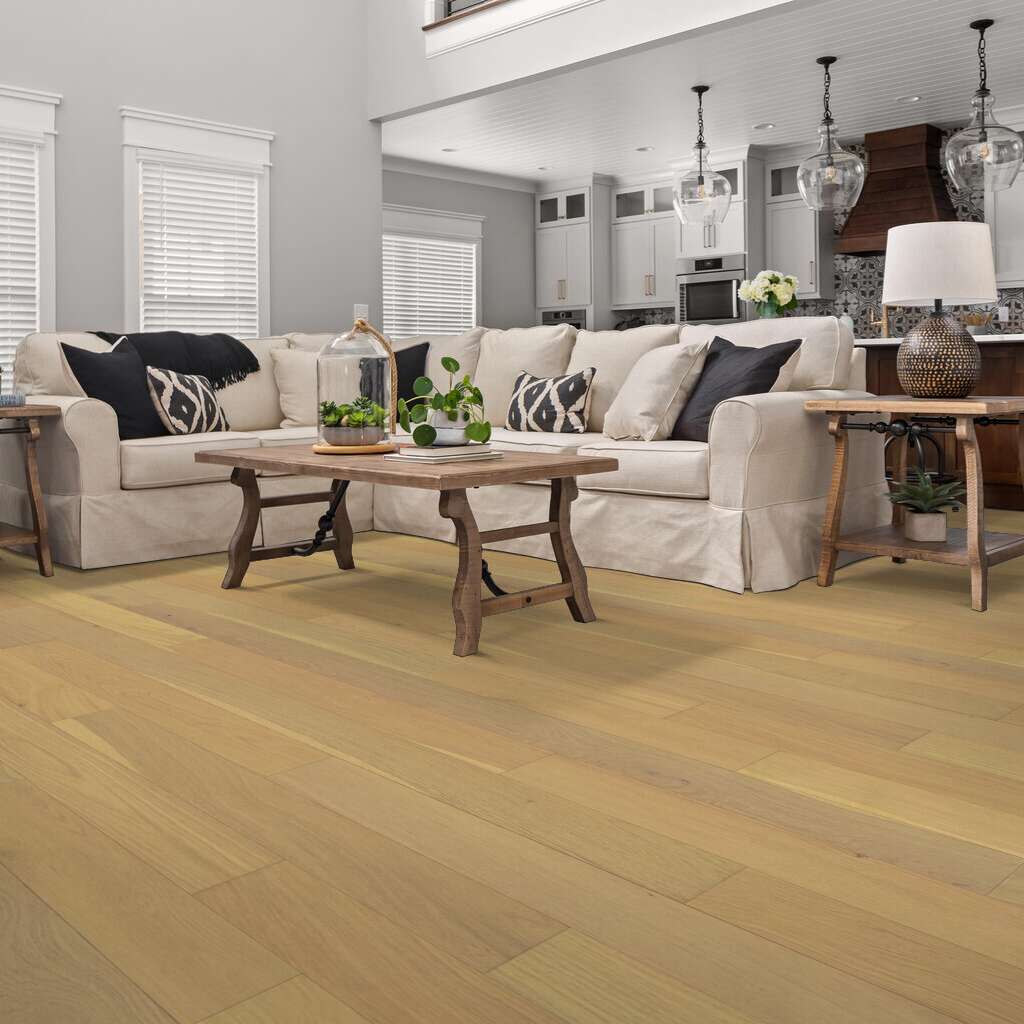 Shaw Empire Oak Plank SW583-01028 Carnegie 5" x Random Lengths up to 70.87" Engineered Wire Brushed White Oak Hardwood Flooring (29.53 SF/Box)