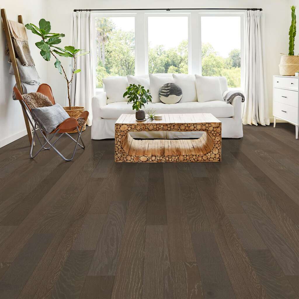 Shaw Empire Oak Plank SW583-05052 Ashlee Grey 5" x Random Lengths up to 70.87" Engineered Wire Brushed White Oak Hardwood Flooring (29.53 SF/Box)