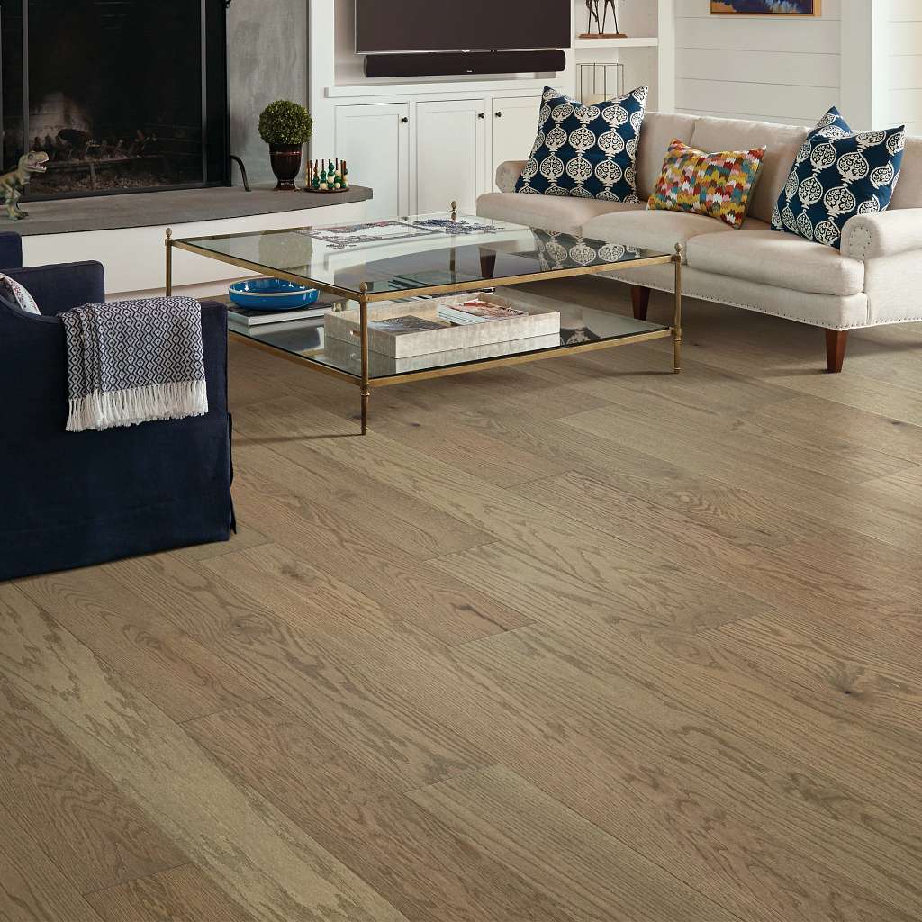 Shaw Exploration Oak SW713-07074 Voyage 6.38" x Random Lengths up to 58.56" Engineered Sliced Wire Brushed Oak Hardwood Flooring (30.48 SF/Box)