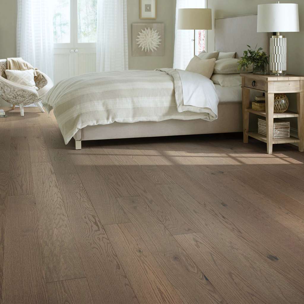 Shaw Exploration Oak SW713-07075 Port 6.38" x Random Lengths up to 58.56" Engineered Sliced Wire Brushed Oak Hardwood Flooring (30.48 SF/Box)