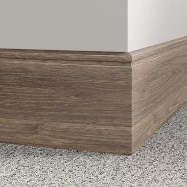 Tarkett / Johnsonite Masquerade Traditional Wall Base ME4 Seasoned Oak Falcon 4" x 4' Pieces by 1/8" Cove (with Toe)