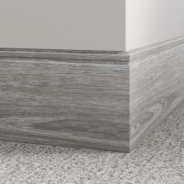 Tarkett / Johnsonite Masquerade Traditional Wall Base ME5 Seasoned Oak Peppercorn 4" x 4' Pieces by 1/8" Cove (with Toe)