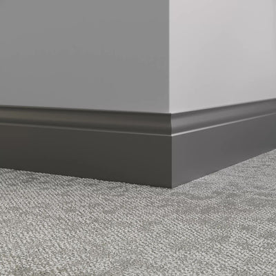 Tarkett / Johnsonite Millwork Inflection 5-1/4" 20 Charcoal 5.25" x 8' by 3/8" (48 LF/box)