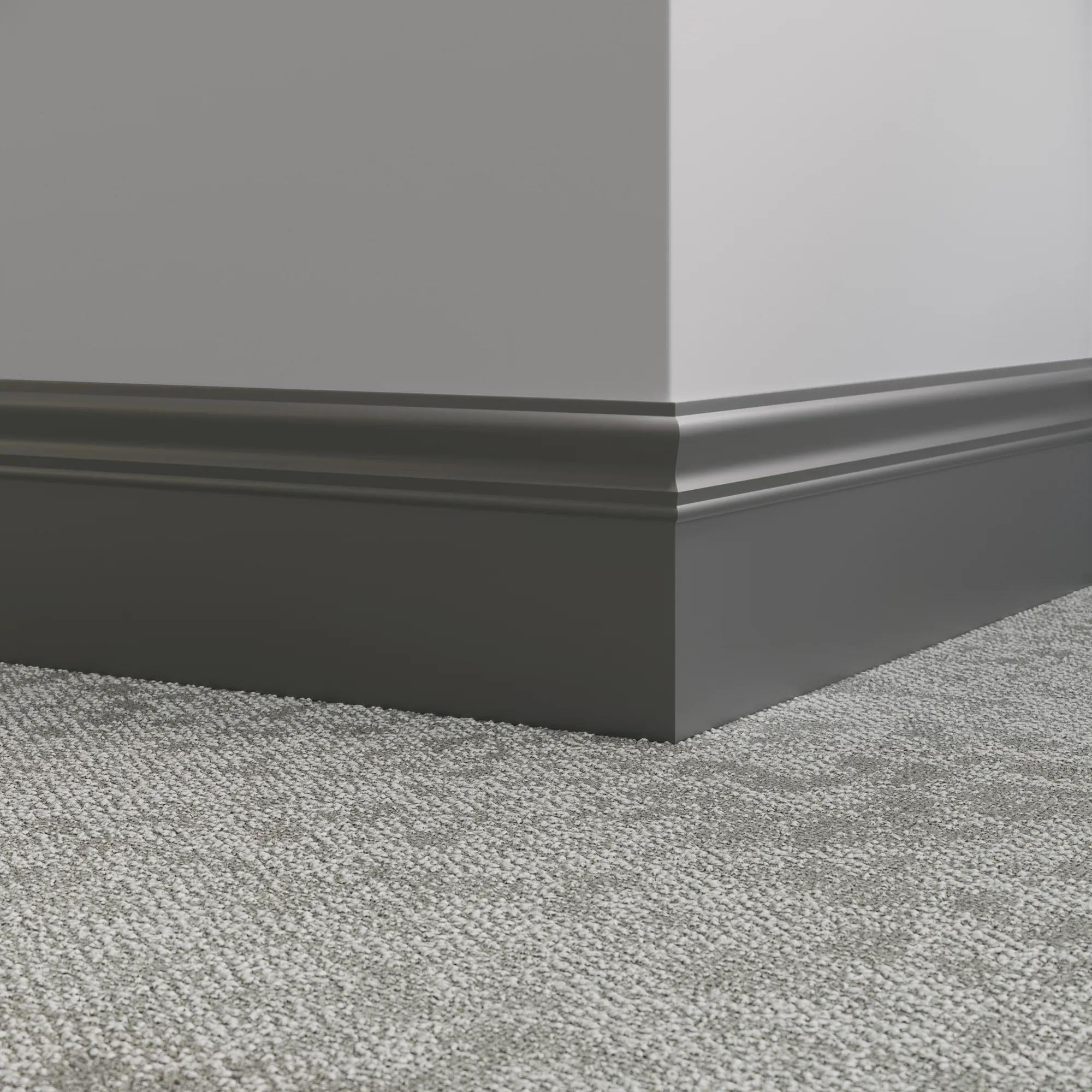 Tarkett / Johnsonite Millwork Monarch 6" 20 Charcoal 6" x 8' by 3/16" – product image showing size, style, and brand details.