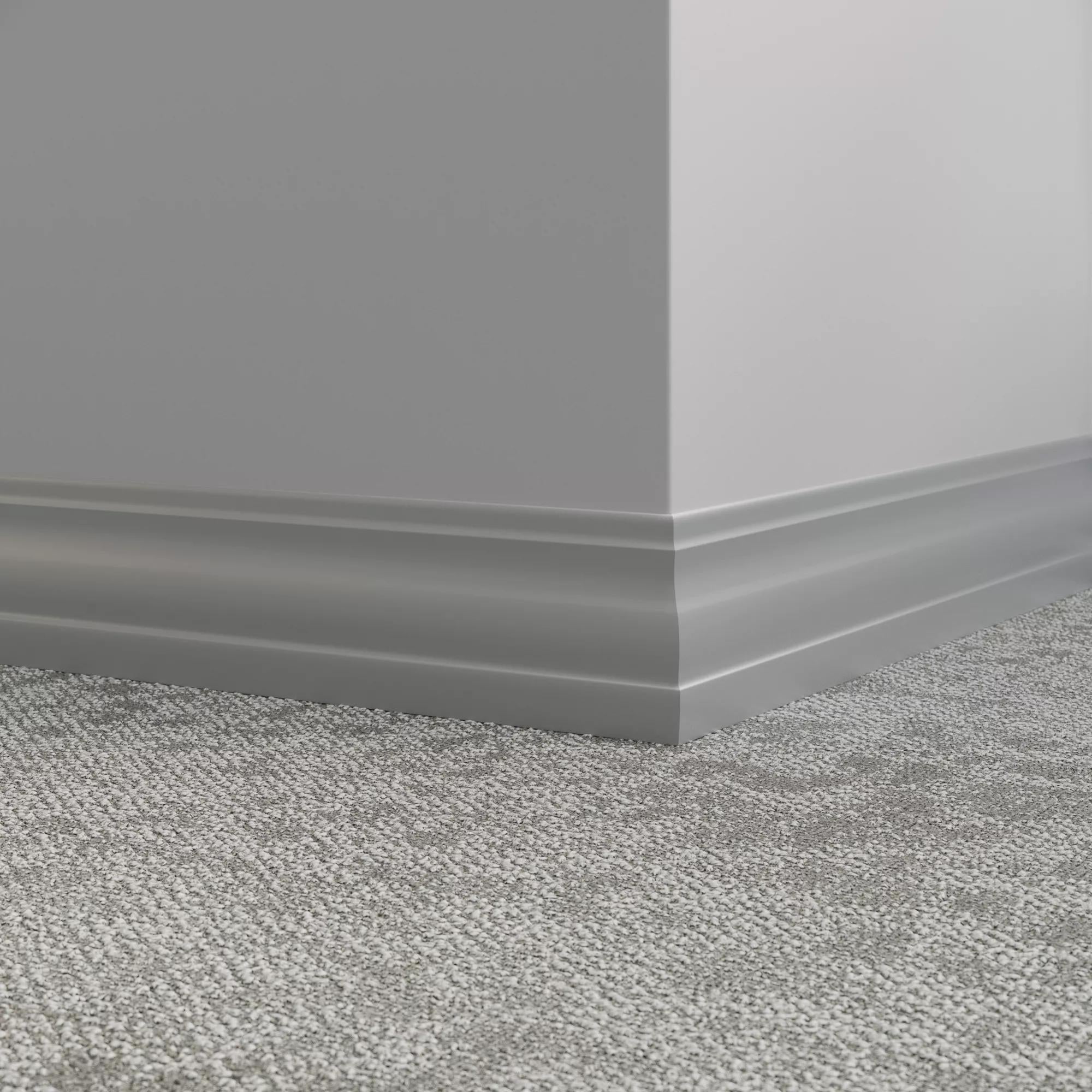 Tarkett / Johnsonite Millwork Delineate 4-1/4" 38 Pewter 4.25" x 8' by 3/8" (48 LF/box)