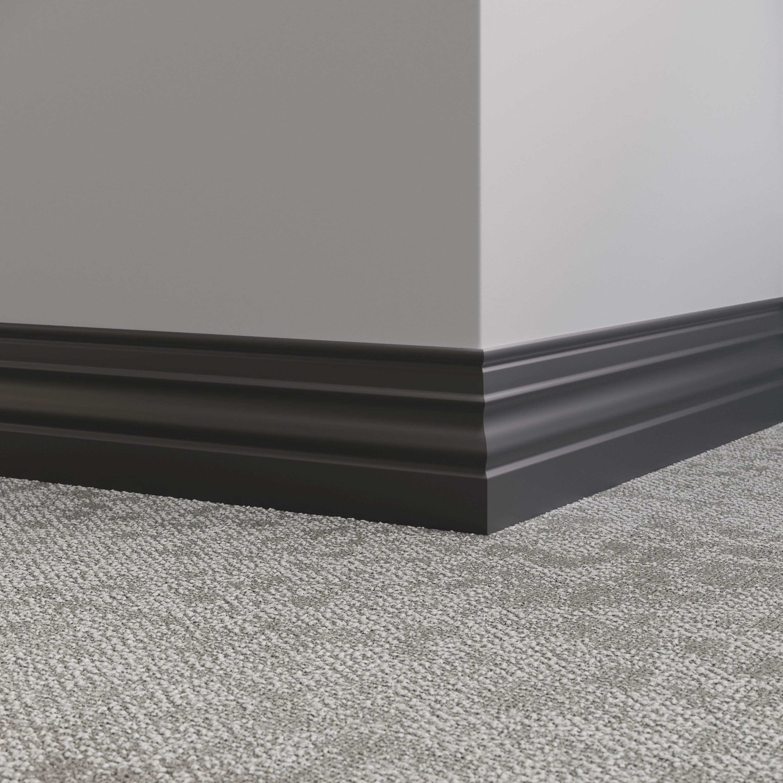 Tarkett / Johnsonite Millwork Diplomat 4-1/2" 40 Black 4.5" x 8' by 3/8" (48 LF/box)