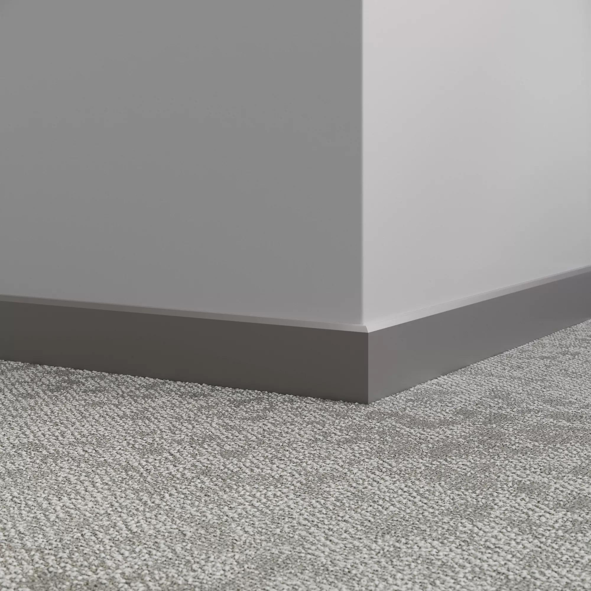 Tarkett / Johnsonite Millwork Mandalay 2-1/2" 48 Grey 2.5" x 8' by 3/8" – product image showing size, style, and brand details.