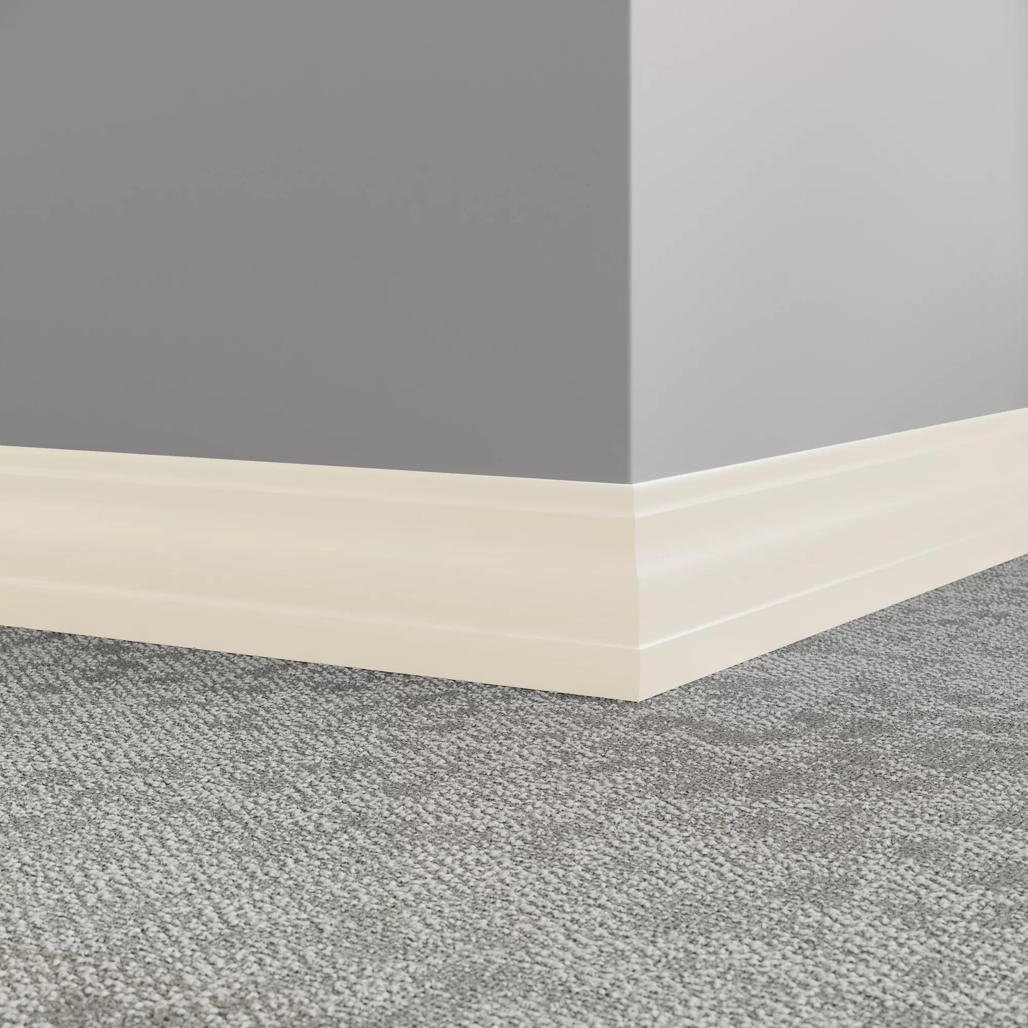 Tarkett / Johnsonite Millwork Delineate 4-1/4" 68 White Sand 4.25" x 8' by 3/8" (48 LF/box)