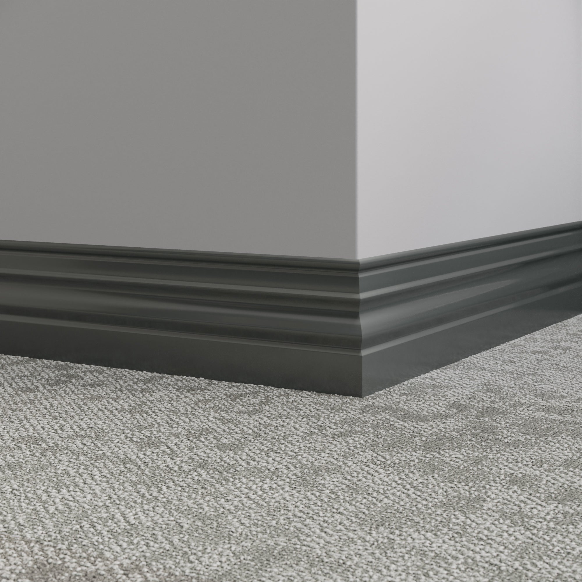 Tarkett / Johnsonite Millwork Diplomat 4-1/2" 82 Black Pearl 4.5" x 8' by 3/8" (48 LF/box)