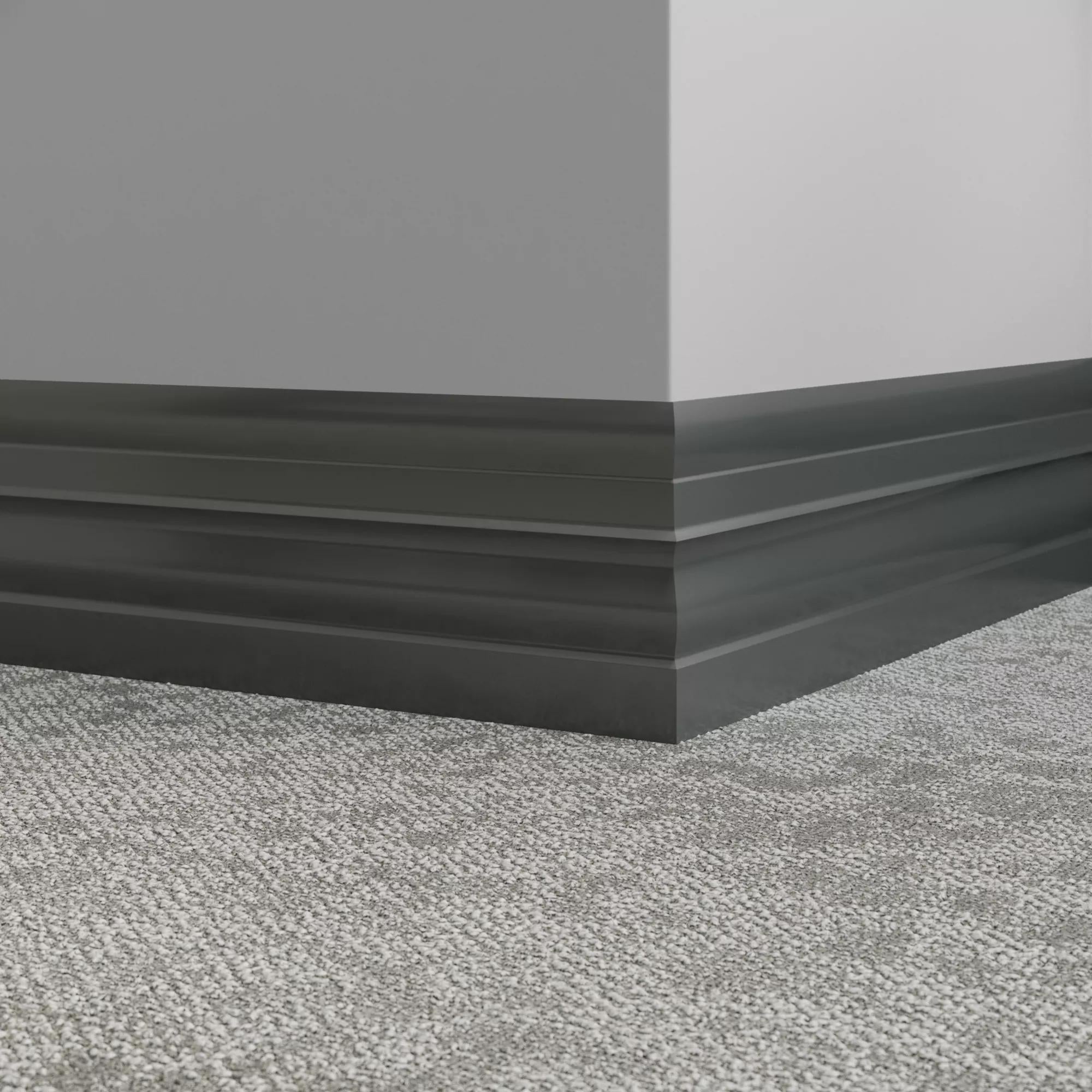 Tarkett / Johnsonite Millwork Attache 6" 82 Black Pearl 6" x 8' by 1/4" (64 LF/box)