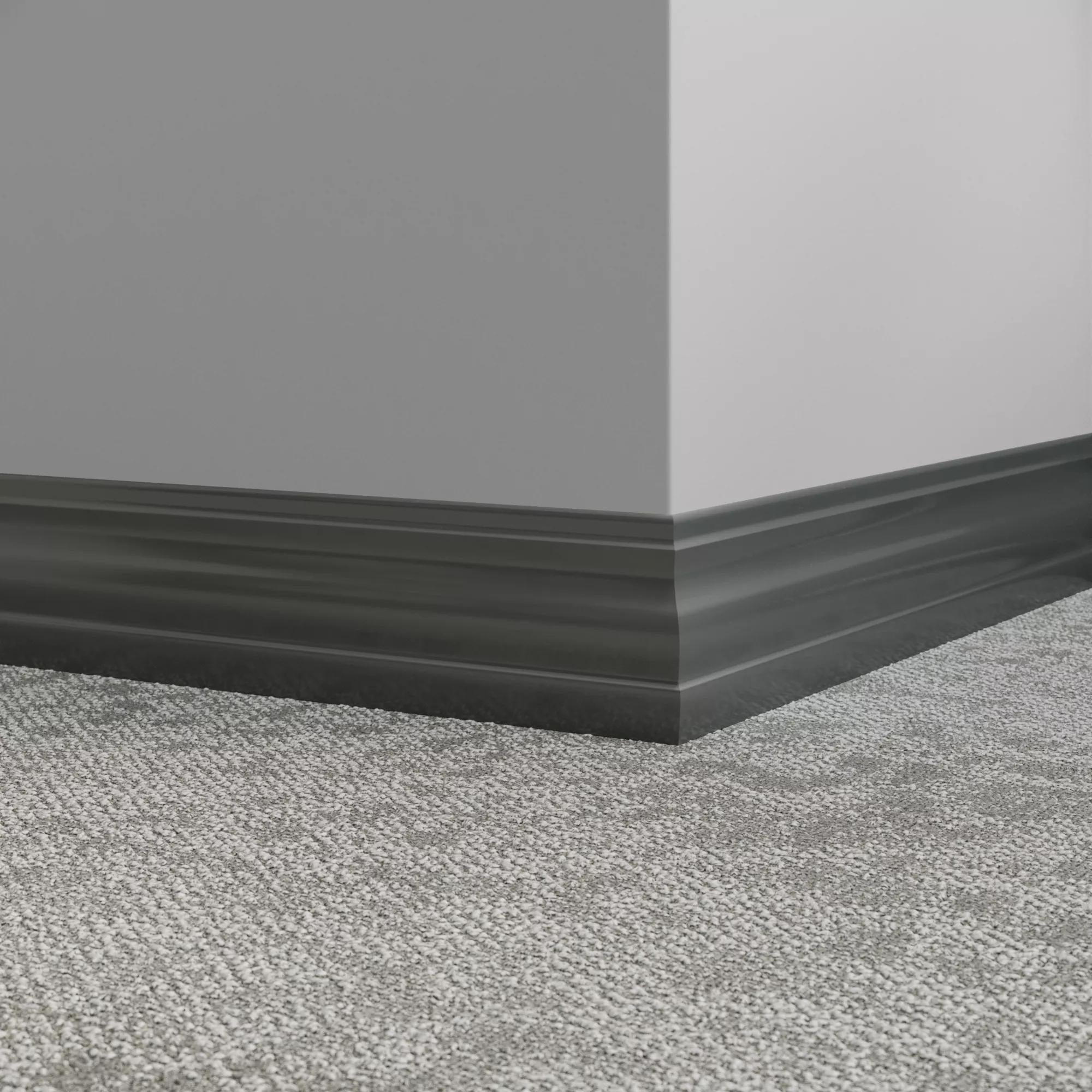 Tarkett / Johnsonite Millwork Delineate 4-1/4" 82 Black Pearl 4.25" x 8' by 3/8" (48 LF/box)