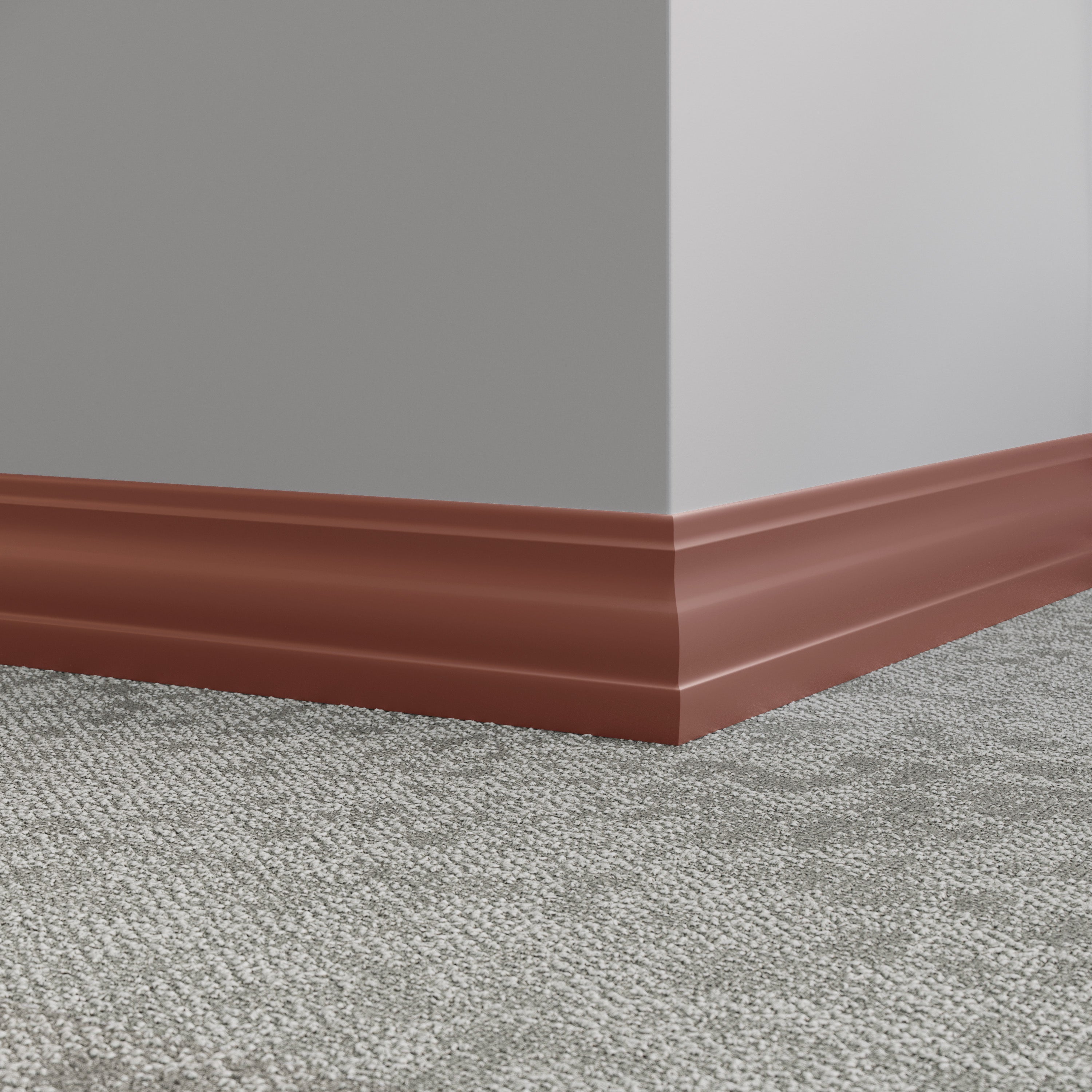 Tarkett / Johnsonite Millwork Delineate 4-1/4" VL9 Clay 4.25" x 8' by 3/8" (48 LF/box)