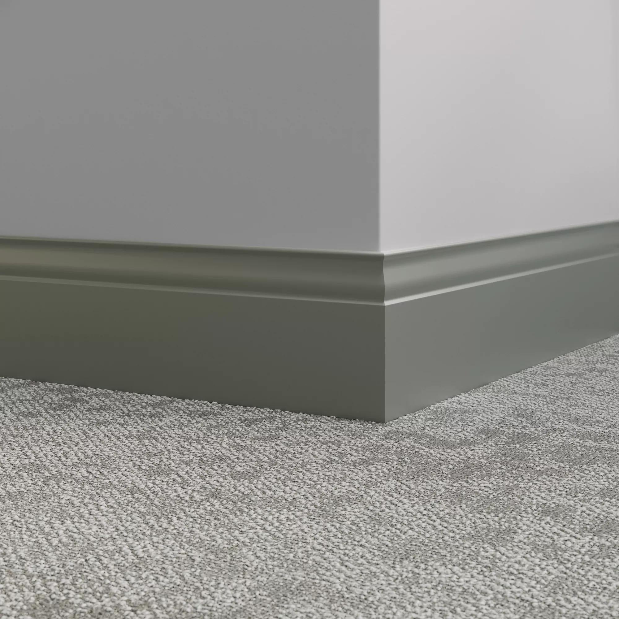Tarkett / Johnsonite Millwork Inflection 5-1/4" VM4 Green Smoke 5.25" x 8' by 3/8" (48 LF/box)