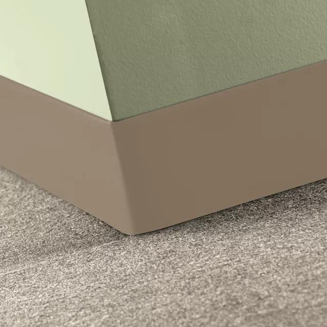 Tarkett / Johnsonite Tightlock Carpet Wall Base #TA1 Tannery 4 1/2" x 4' Pieces by 1/8" Straight – product image showing size, style, and brand details.