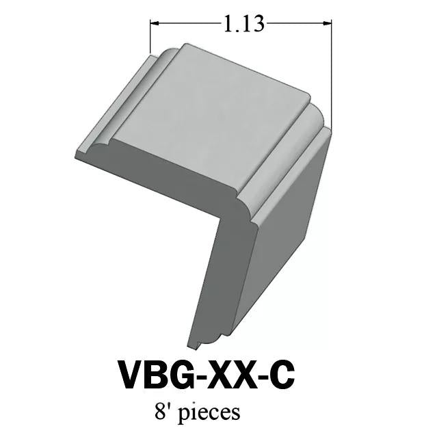 Tarkett / Johnsonite Millwork Corner Guard 1 1/4" x 8' by 1/4" 69 Sterling Silver – product image showing size, style, and brand details.