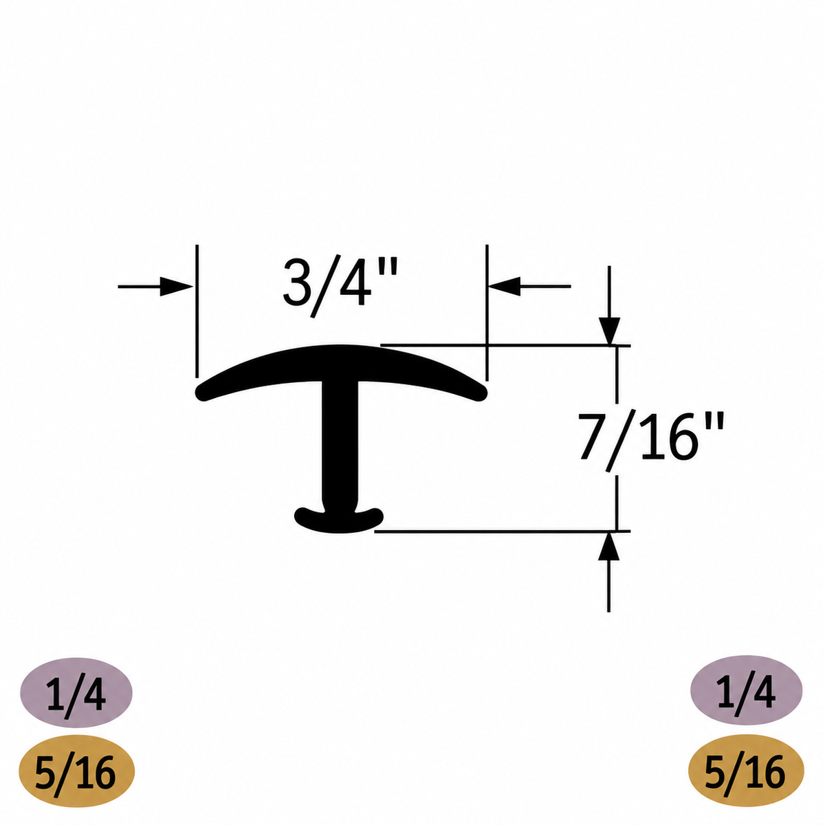 Tarkett / Johnsonite CD-XX-C T-Molding 1/4" and 5/16" 240' LF/Box (20 pieces per box) Track Sold Separately