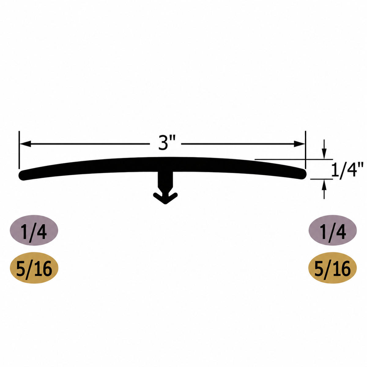 Tarkett / Johnsonite CD-XX-W T-Molding 1/4" and 5/16" 120' LF/Box (10 pieces per box) Track Sold Separately