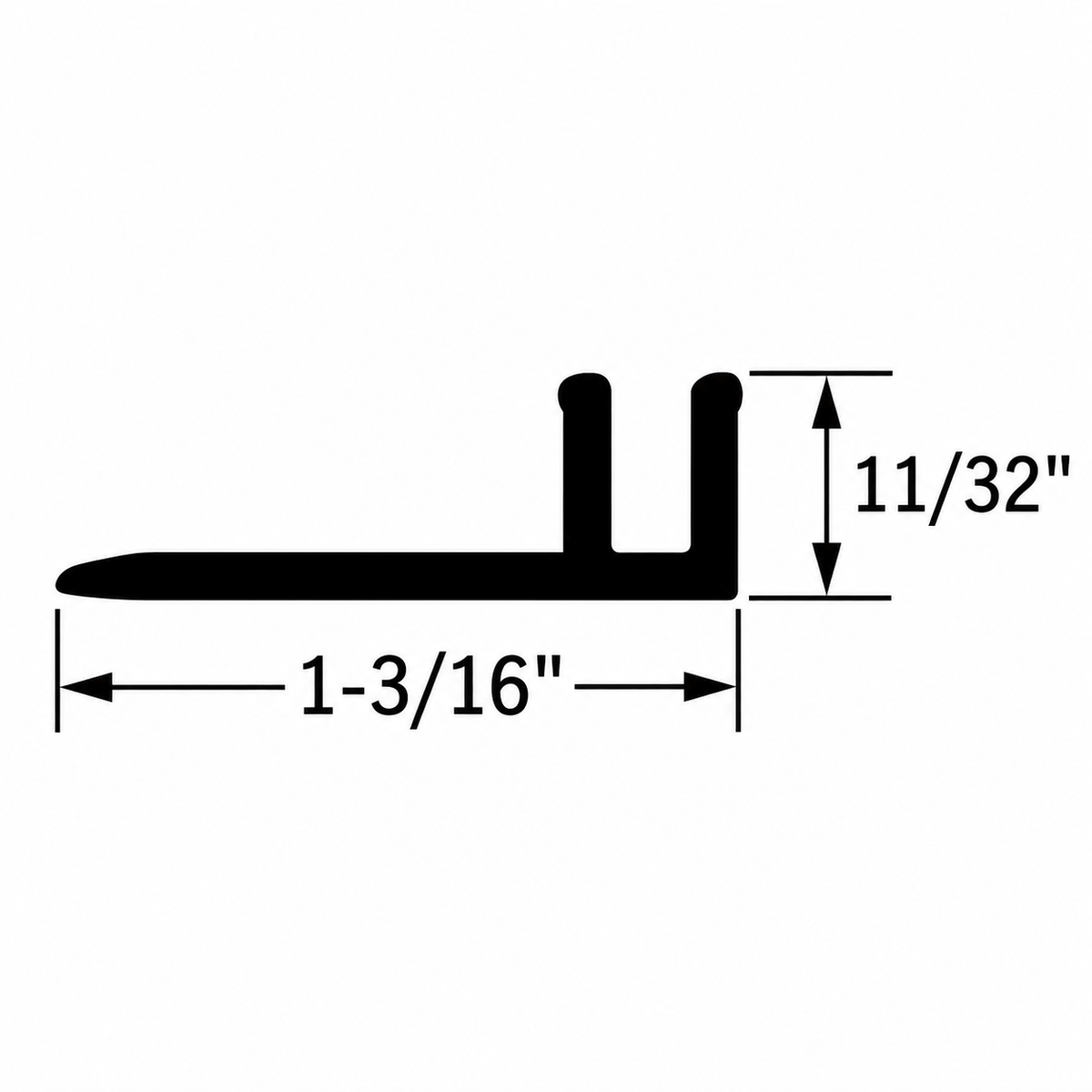 Tarkett / Johnsonite CDB-00-A T-Molding Track 11/32" x 1- 3/16" 240' LF/Box (20 pieces per box)