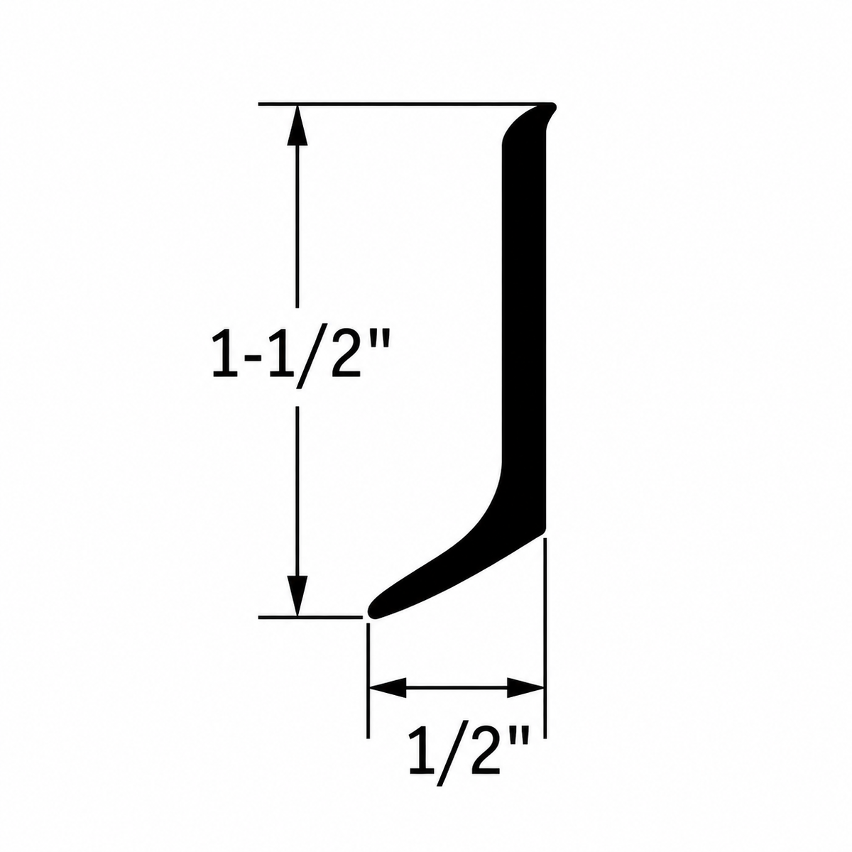 Tarkett / Johnsonite TM-50 Tub Molding 1-1/2" to 1/2" 120' LF/Box (24 pieces per box)
