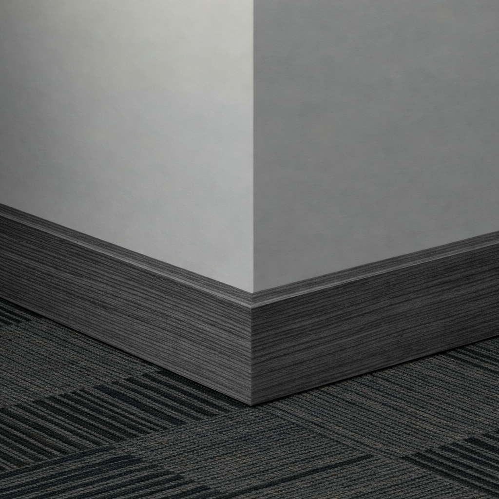 Tarkett / Johnsonite Masquerade Oblique MM2 Texgrain Charcoal 3" x 8' Pieces by 3/8" Straight (Toeless)