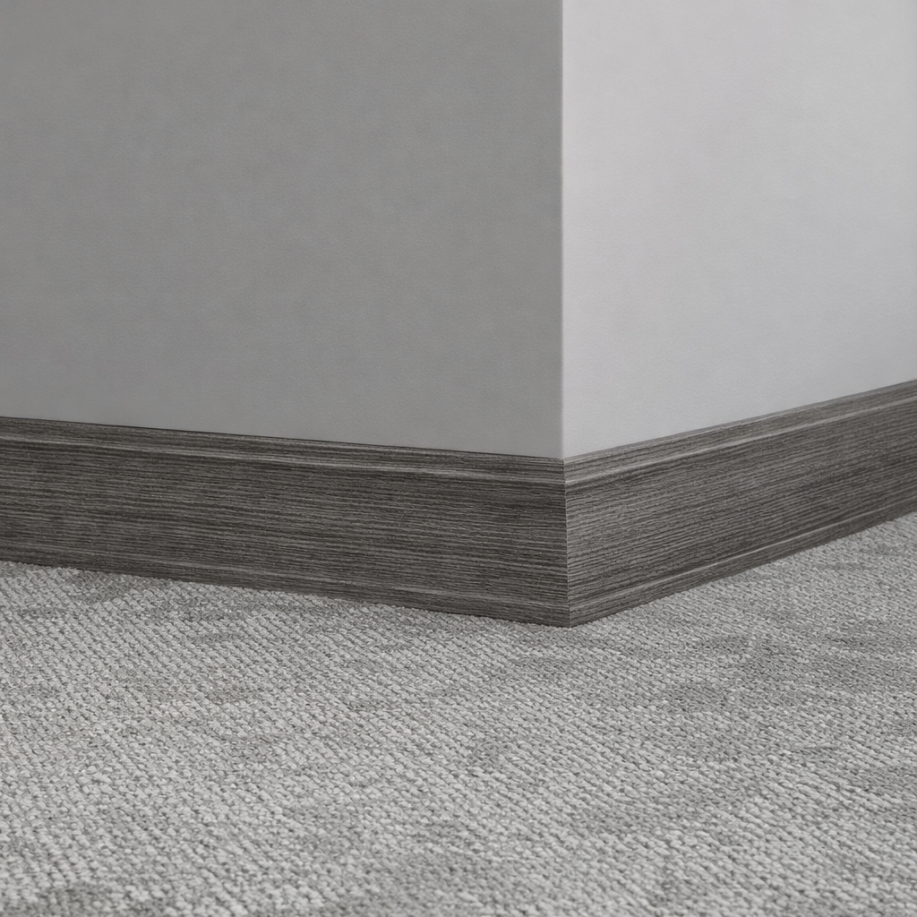 Tarkett / Johnsonite Masquerade Outline MM2 Textgrain Charcoal 3 1/2" x 8' Pieces by 5/16" Straight (Toeless)