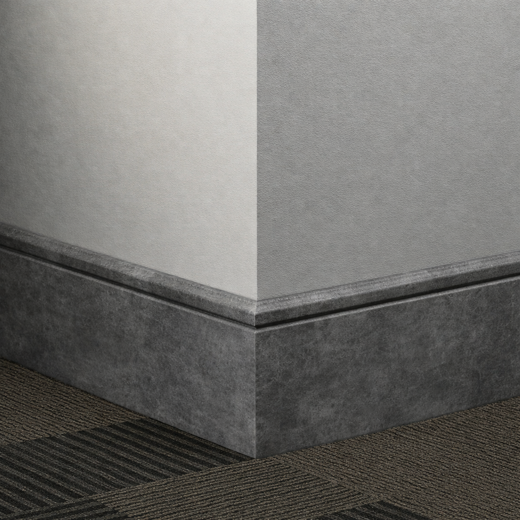 Tarkett / Johnsonite Masquerade Reveal ML3 Concrete Charcoal 4 1/4" x 8' Pieces by 1/4" Straight (Toeless)
