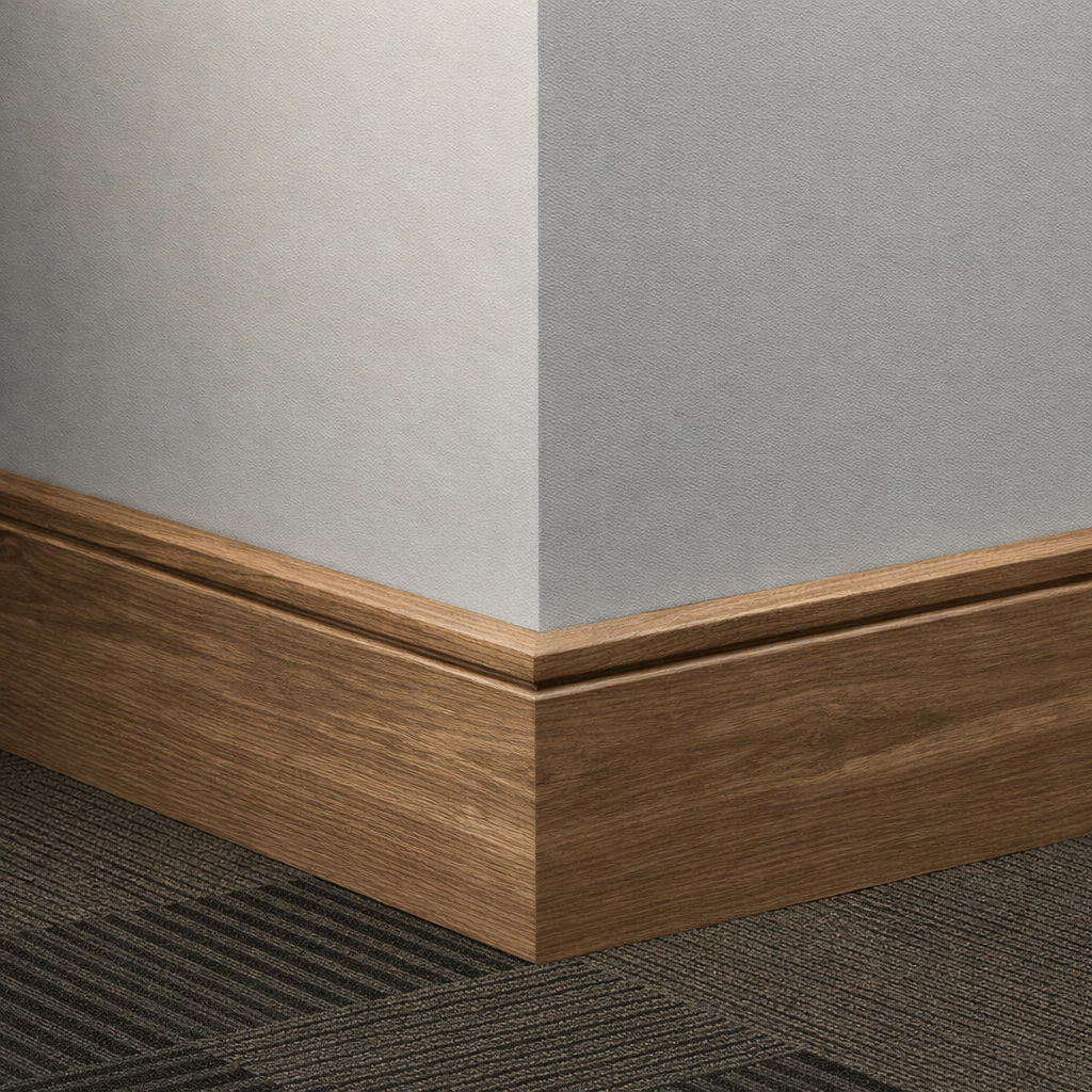 Tarkett / Johnsonite Masquerade Reveal ME4 Seasoned Oak Falcon 4 1/4" x 8' Pieces by 1/4" Straight (Toeless)