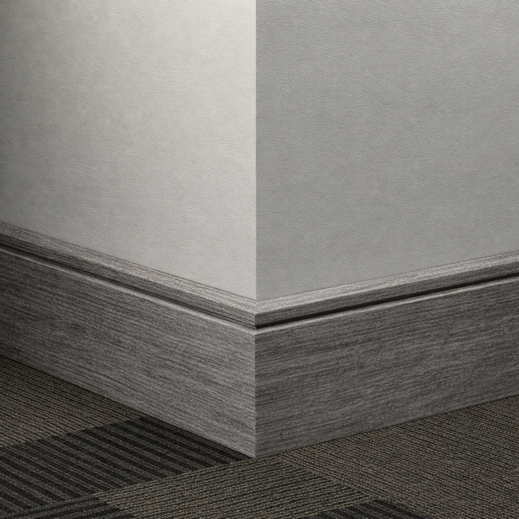 Tarkett / Johnsonite Masquerade Reveal MN3 Texmode Charcoal 4 1/4" x 8' Pieces by 1/4" Straight (Toeless)