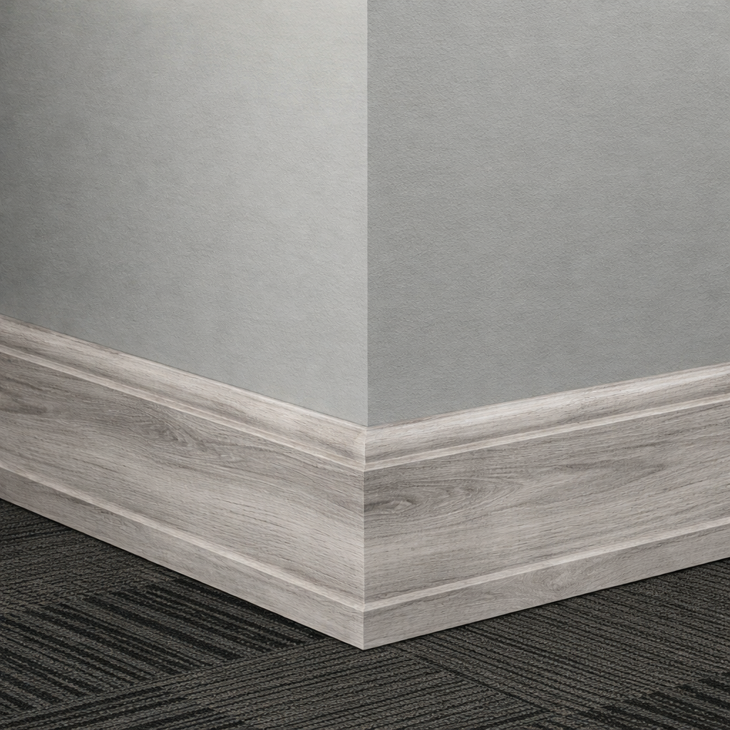 Tarkett / Johnsonite Masquerade Silhouette MF6 Native Pine Blanched Grey 4" x 8' Pieces by 1/2" Straight (Toeless)