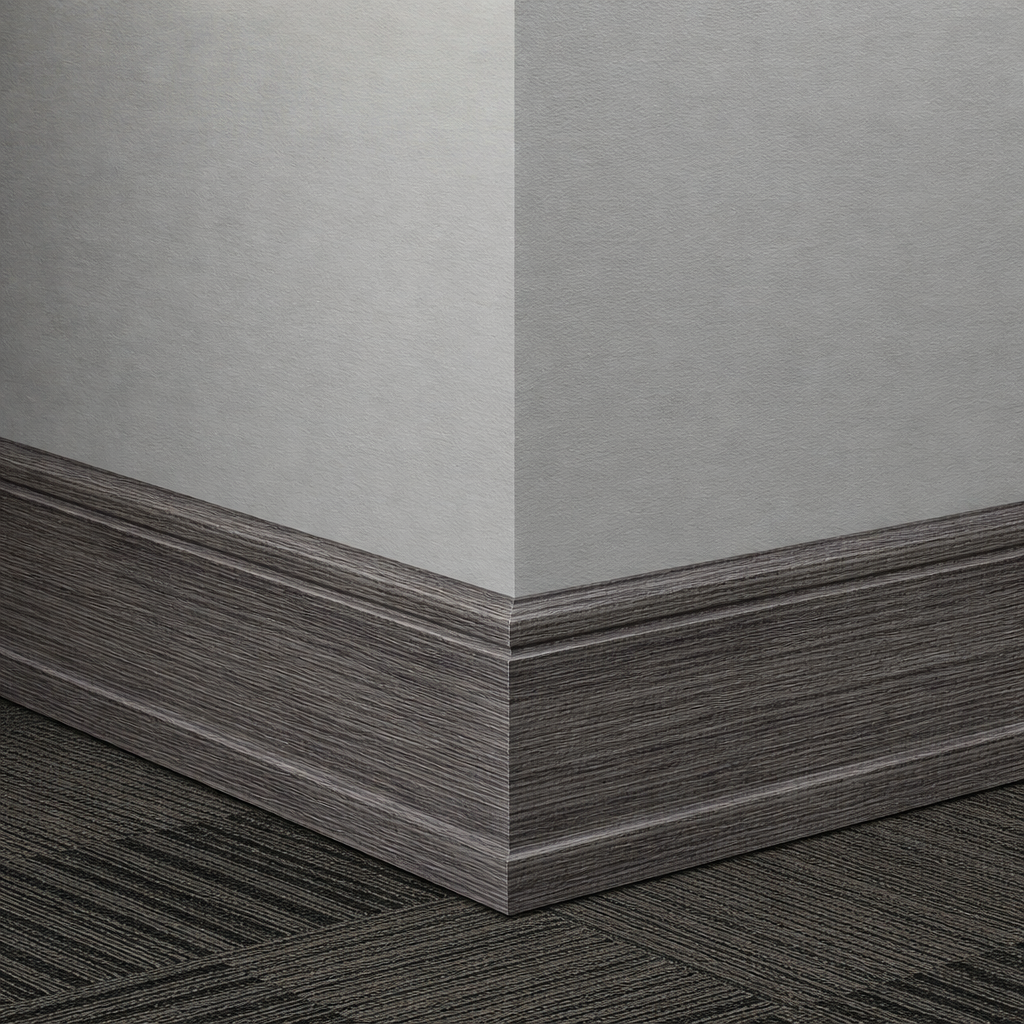 Tarkett / Johnsonite Masquerade Silhouette MM2 Texgrain Charcoal 4" x 8' Pieces by 1/2" Straight (Toeless)