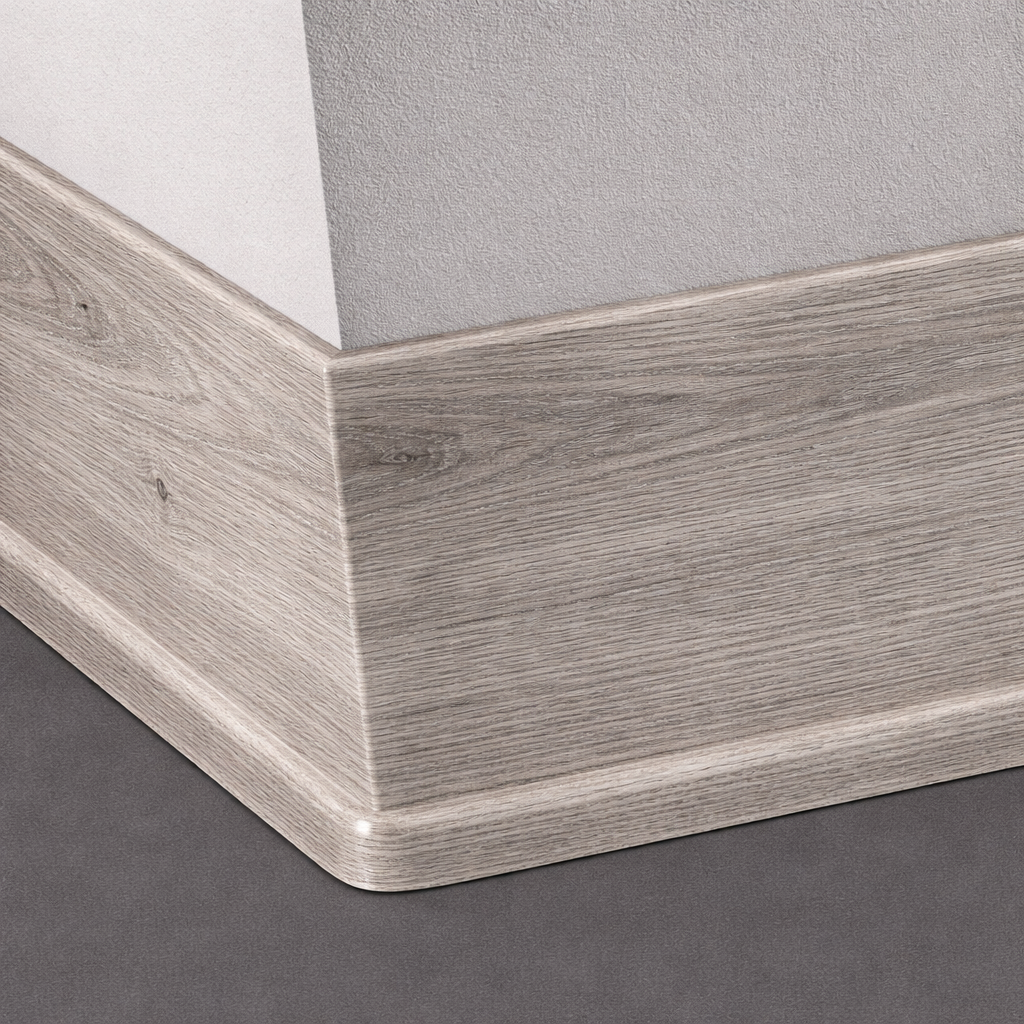 Tarkett / Johnsonite Masquerade Traditional Wall Base MF6 Native Pine Blanched Grey 4" x 4' Pieces by 1/8" Cove (with Toe)
