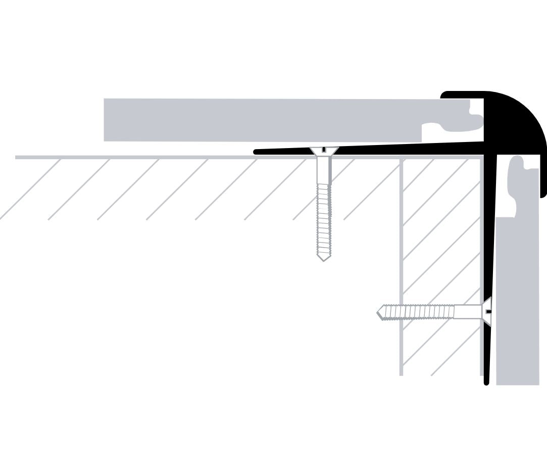 - Urban Surfaces Metal Stair Nose MSN 96" – product image showing size, style, and brand details.